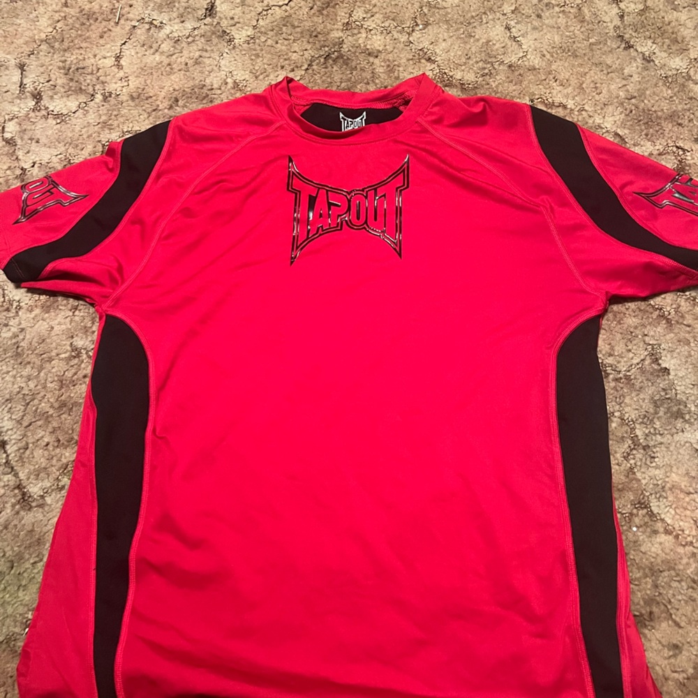 Tapout Red and Black Compression Top with White Logo